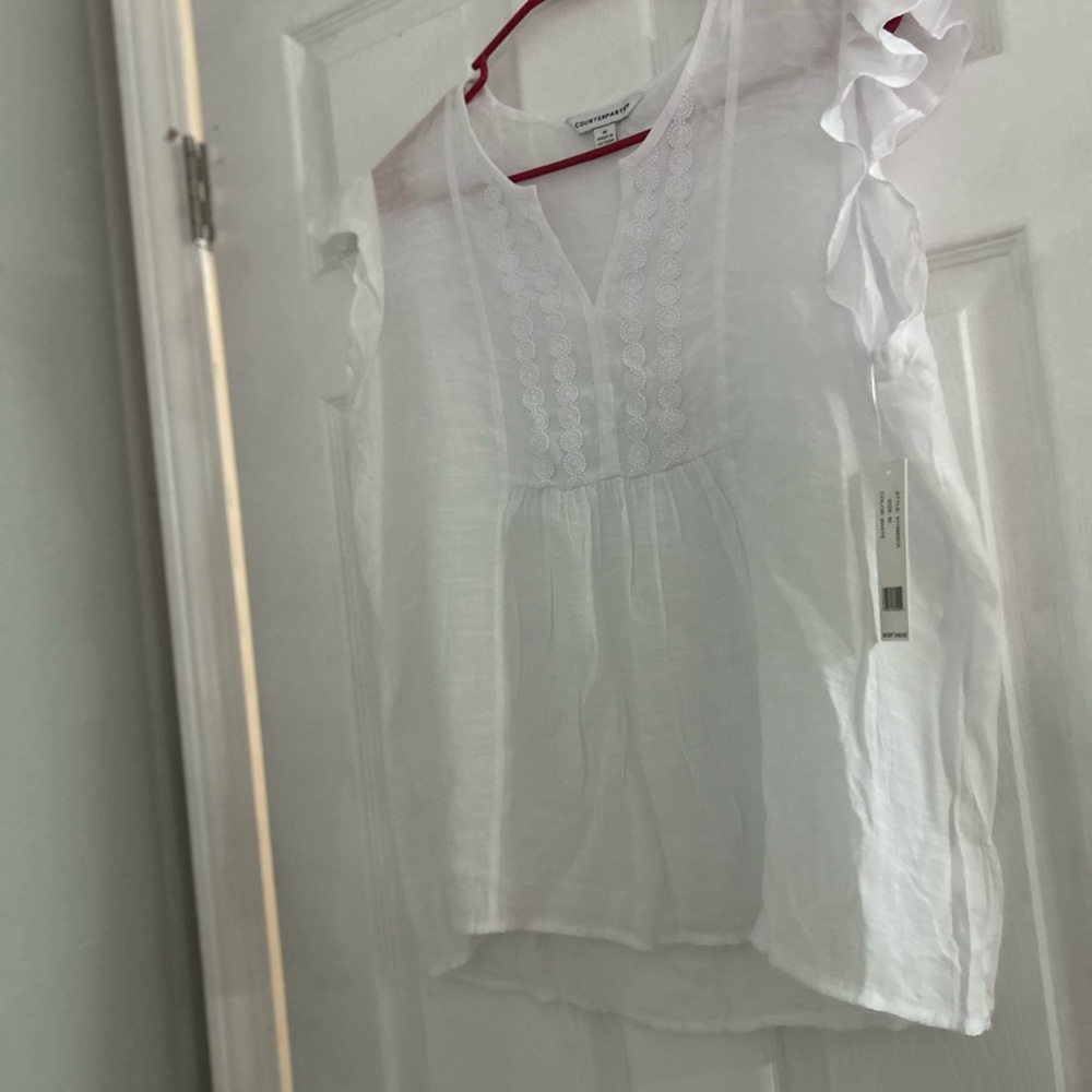 Counterparts White Embroidered Blouse